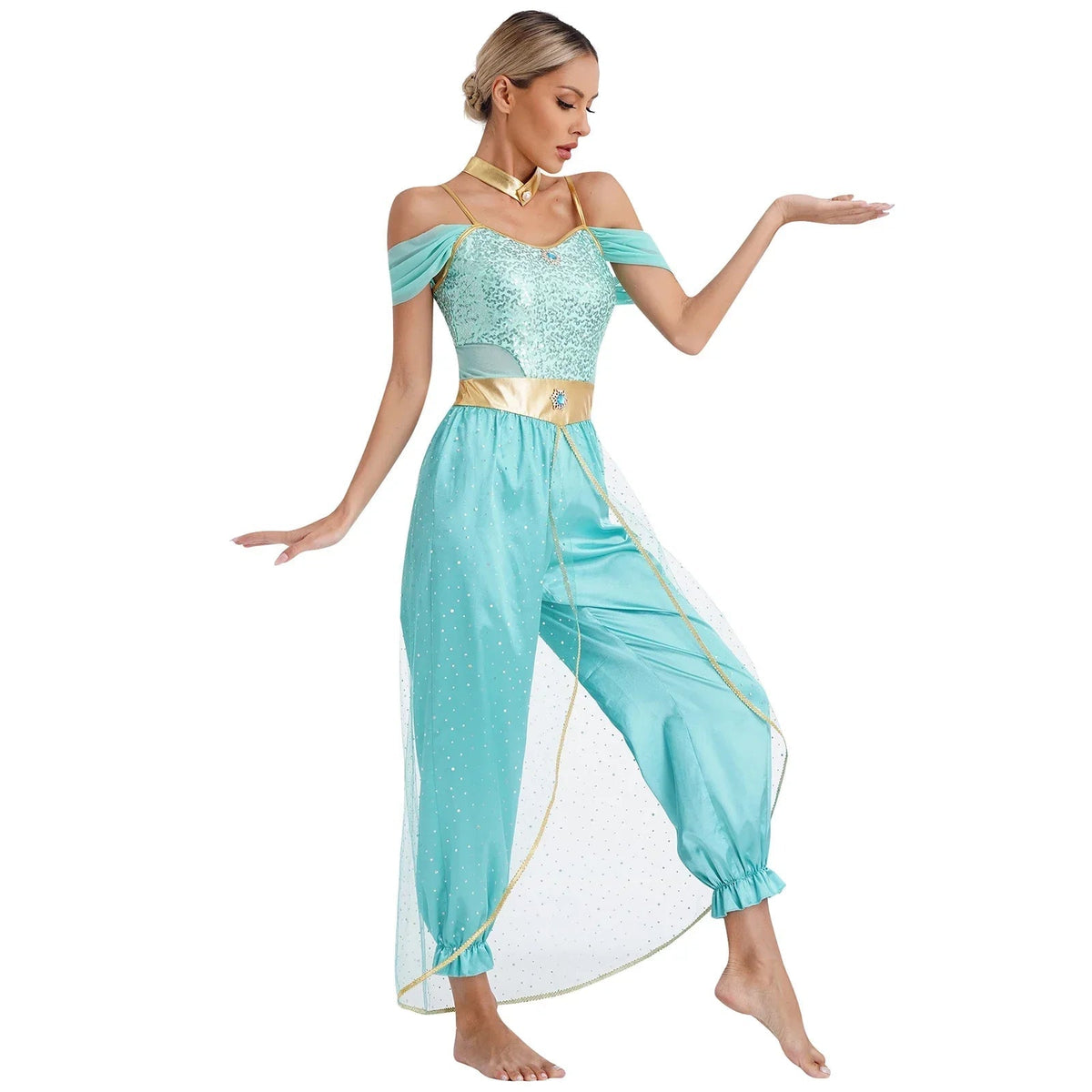 Dames Halloween Kostuum Jumpsuit | Pailletten Mouwloos 5