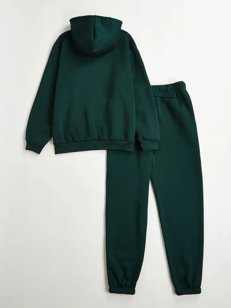 Sweat à capuche décontracté deux pièces et pantalon - Quincee