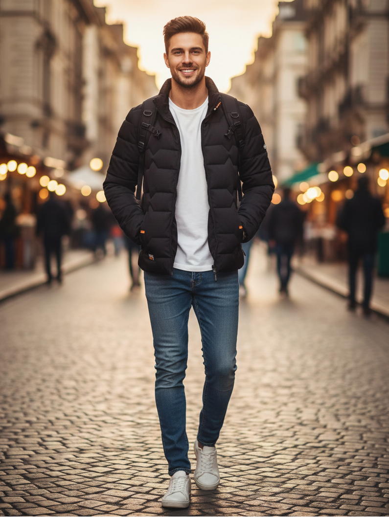 Dicke Herren Daunenjacke Warm & Wetterfest