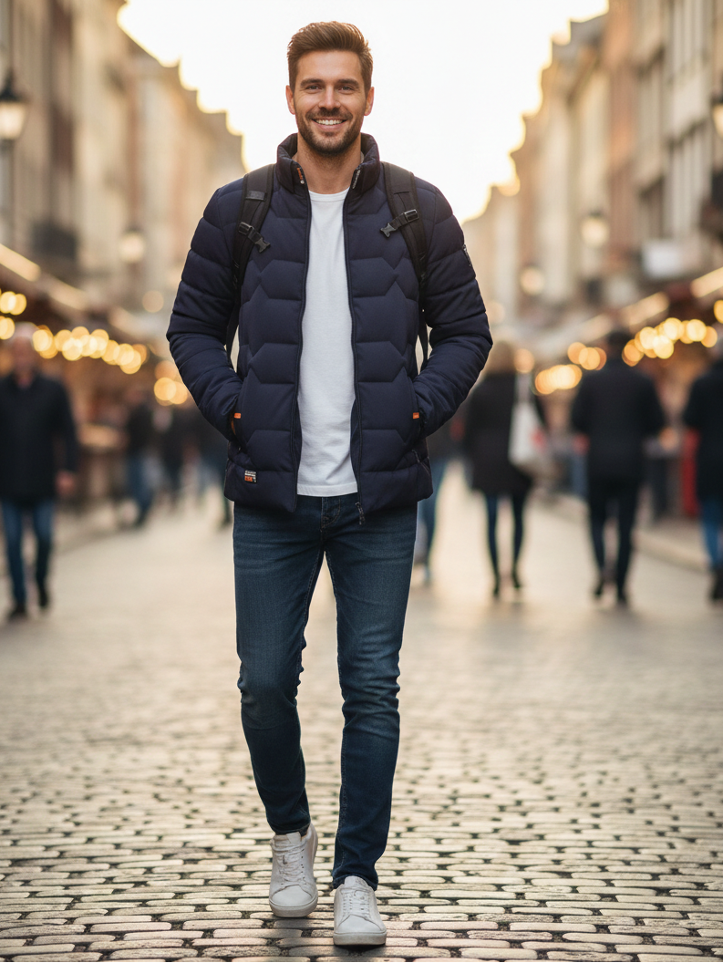 Dicke Herren Daunenjacke Warm & Wetterfest