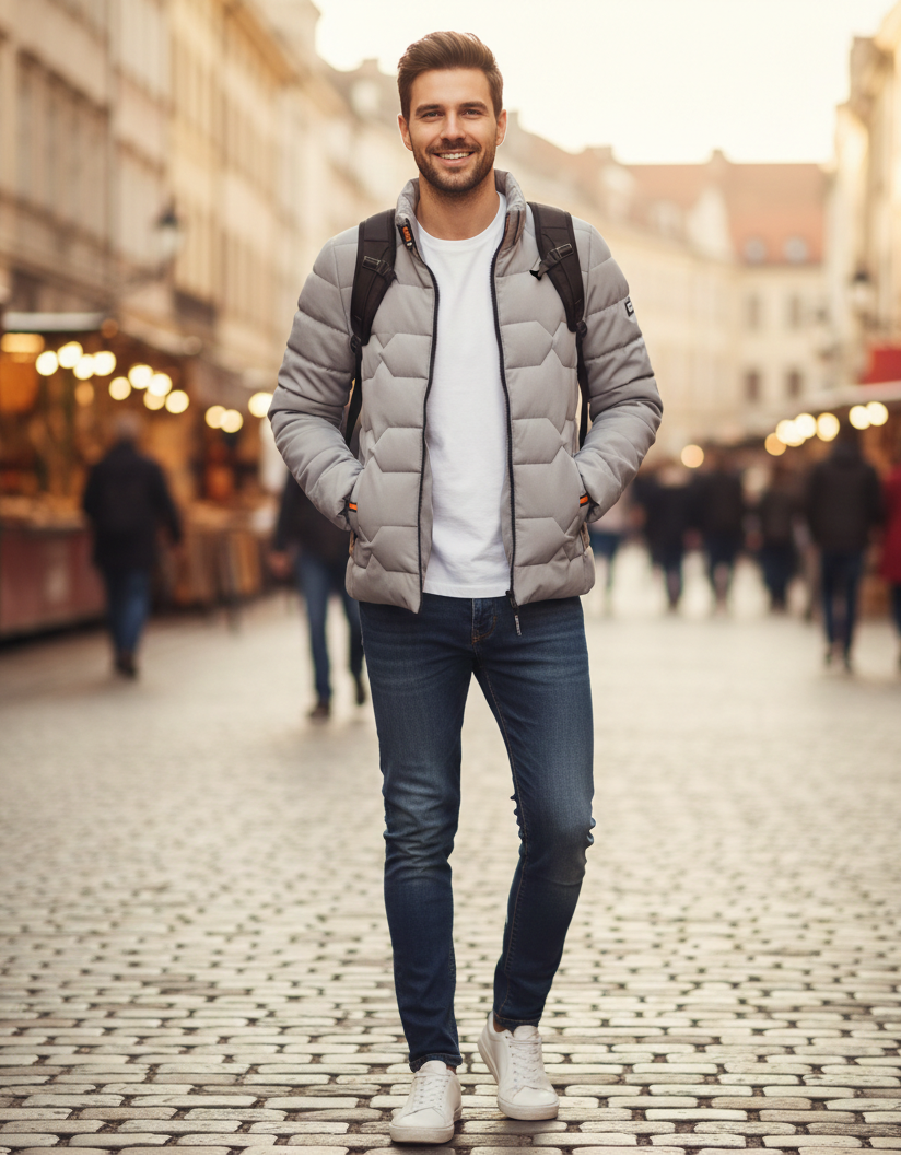 Dicke Herren Daunenjacke Warm & Wetterfest