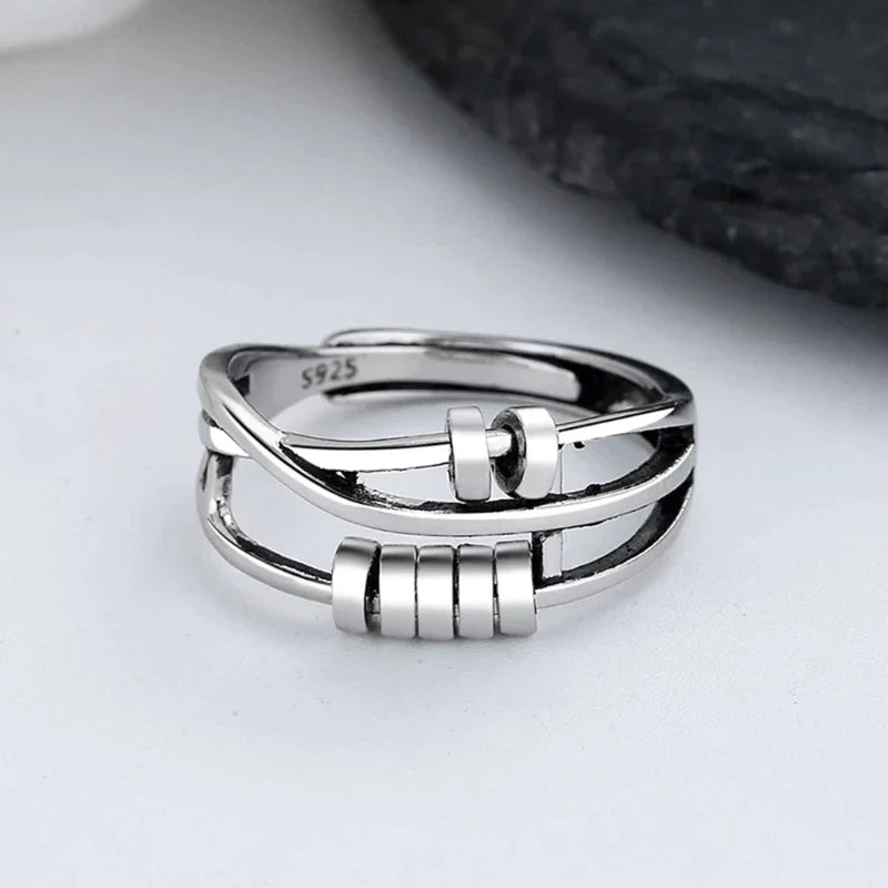 Spinner-Ring aus poliertem Metall