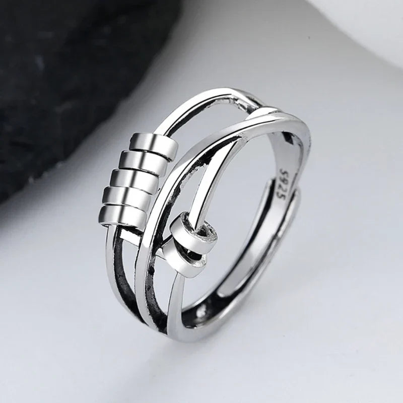 Spinner-Ring aus poliertem Metall