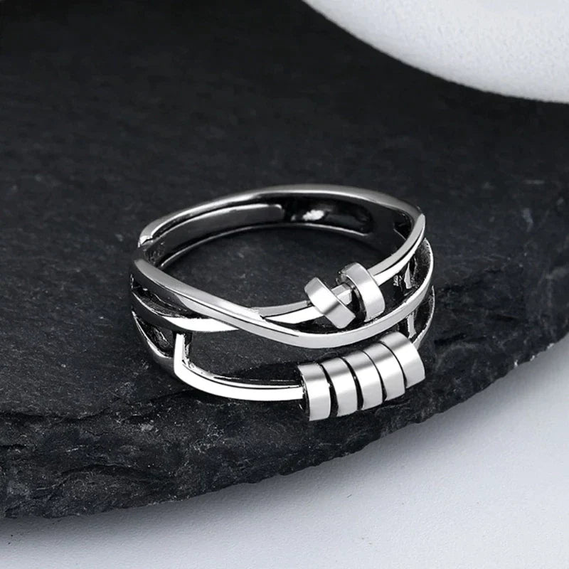 Spinner-Ring aus poliertem Metall