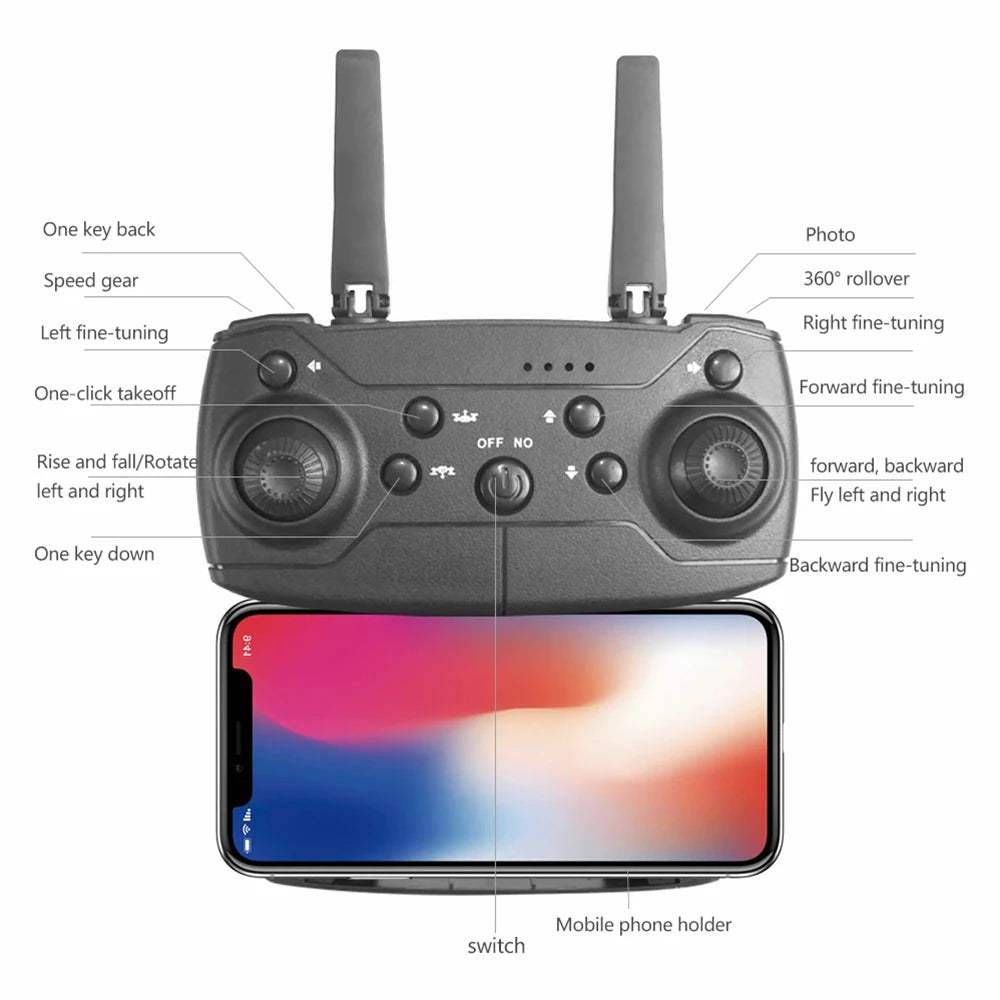 AeroFlex – E88 Dron 4K Kamera, WiFi FPV, skladací a stabilný let