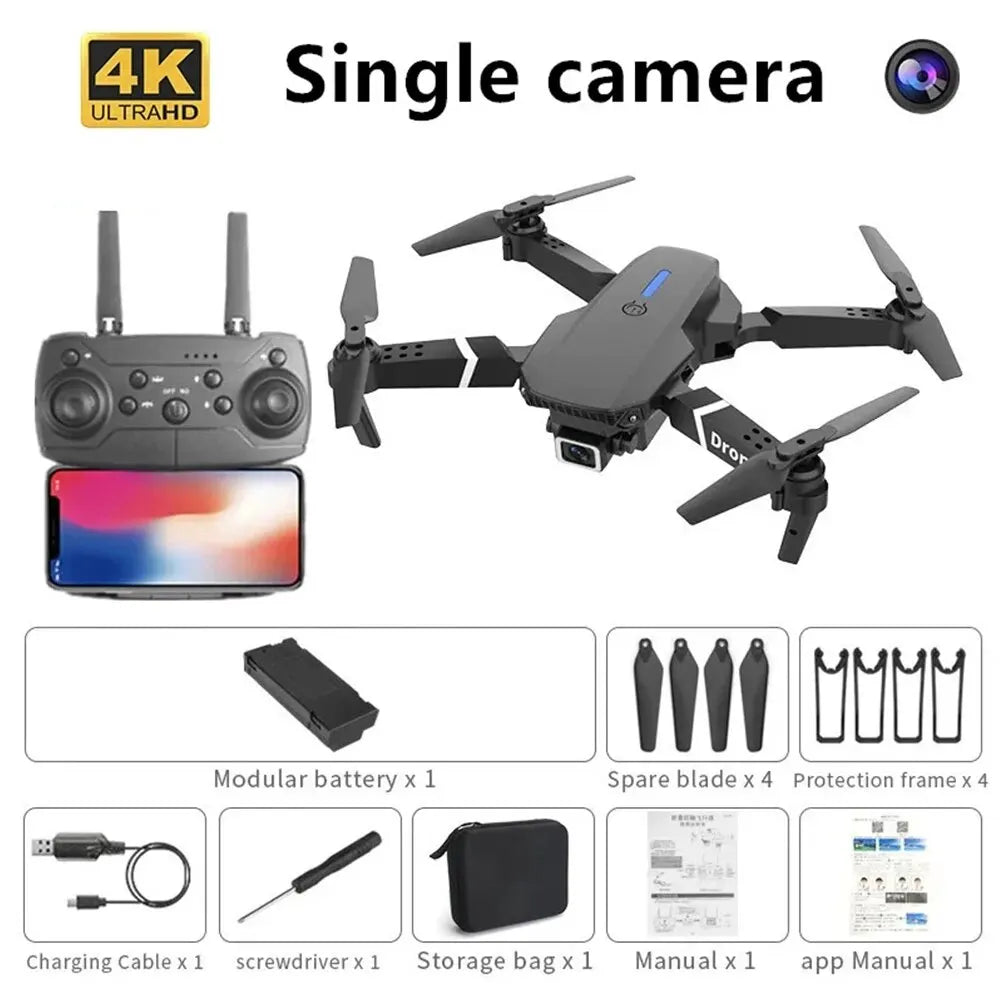 AeroFlex – E88 Dron 4K Kamera, WiFi FPV, skladací a stabilný let