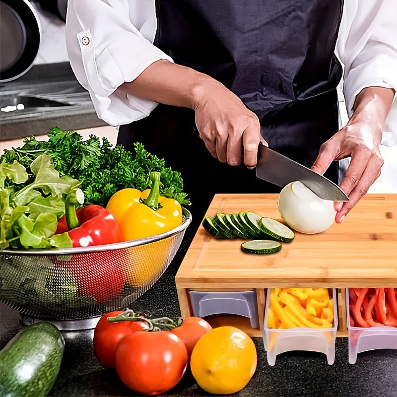 SLICEECO – Ecological Bamboo Cutting Board with Replaceable Blades & Storage Bowls Vestragear