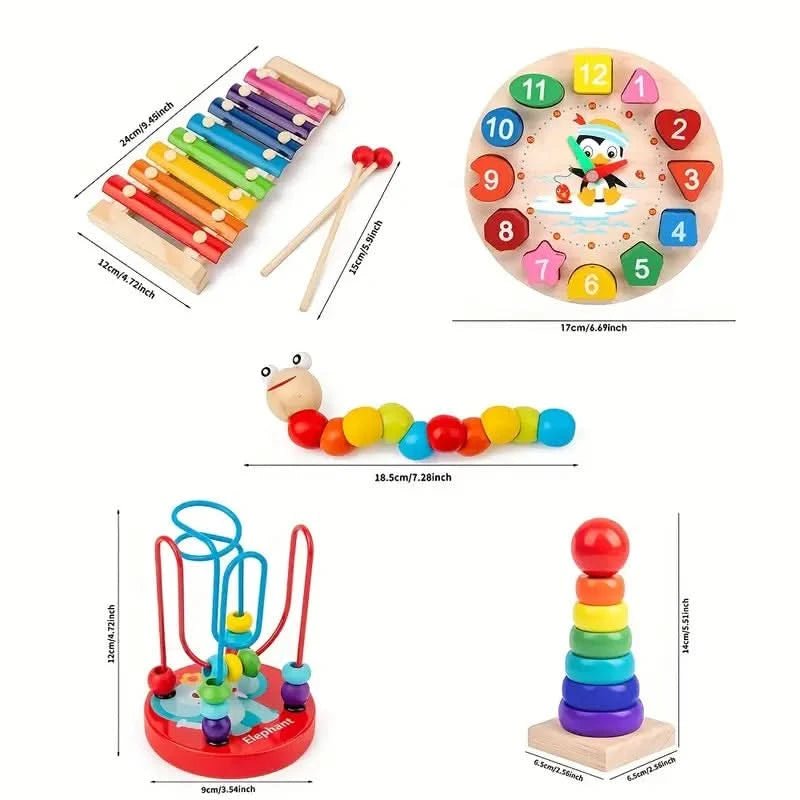 EDUQUEST 5-in-1 Montessori-Set – Kreatives Lernen für Babys ab 6 Monaten 5