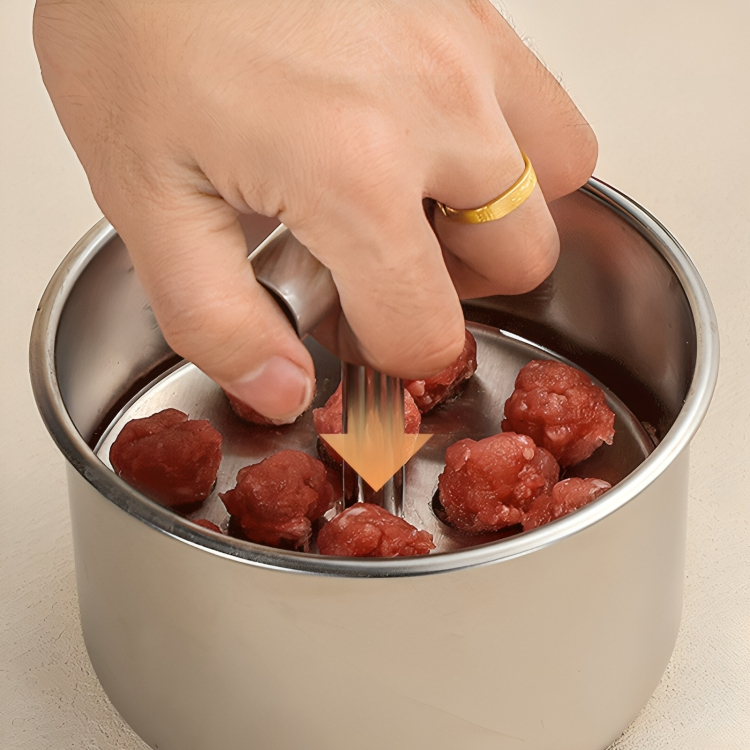 Edelstahl Fleischbällchen Former für gleichmäßige Portionen, ergonomisch und spülmaschinengeeignet 4