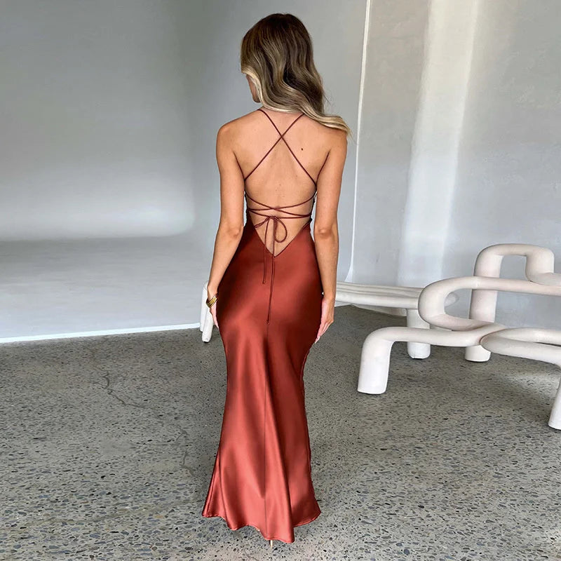 Einfache Maxi-Kleid mit Seitenschlitzen – Nayla 1