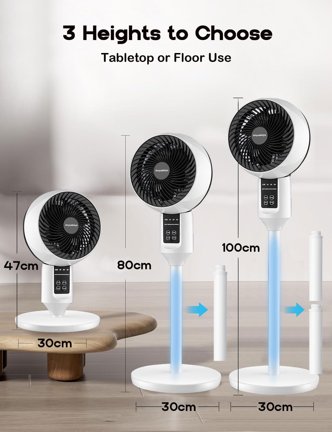 Einstellbarer Standventilator mit 3D-Oszillation – Aerion 1
