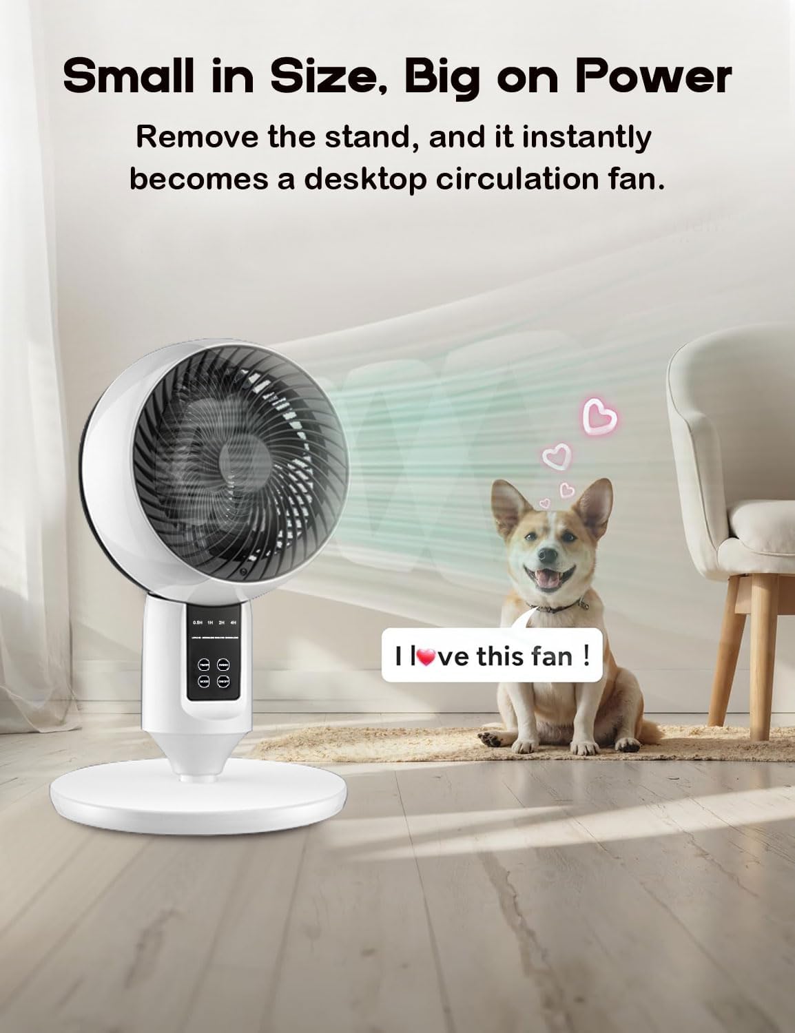 Einstellbarer Standventilator mit 3D-Oszillation – Aerion 7