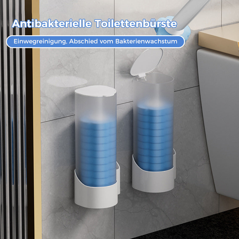 Einweg-Toilettenbürste mit Antibakteriellen Schwammköpfen und Knopfdruck-Wechsel 1