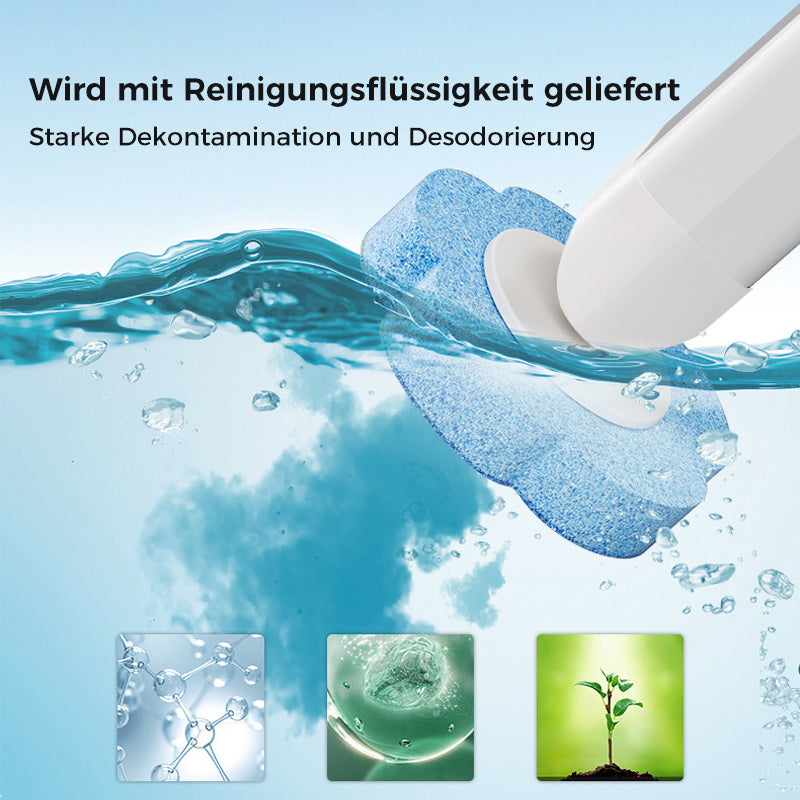 Einweg-Toilettenbürste mit Antibakteriellen Schwammköpfen und Knopfdruck-Wechsel 3