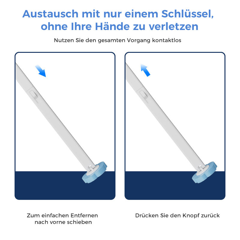 Einweg-Toilettenbürste mit Antibakteriellen Schwammköpfen und Knopfdruck-Wechsel 7