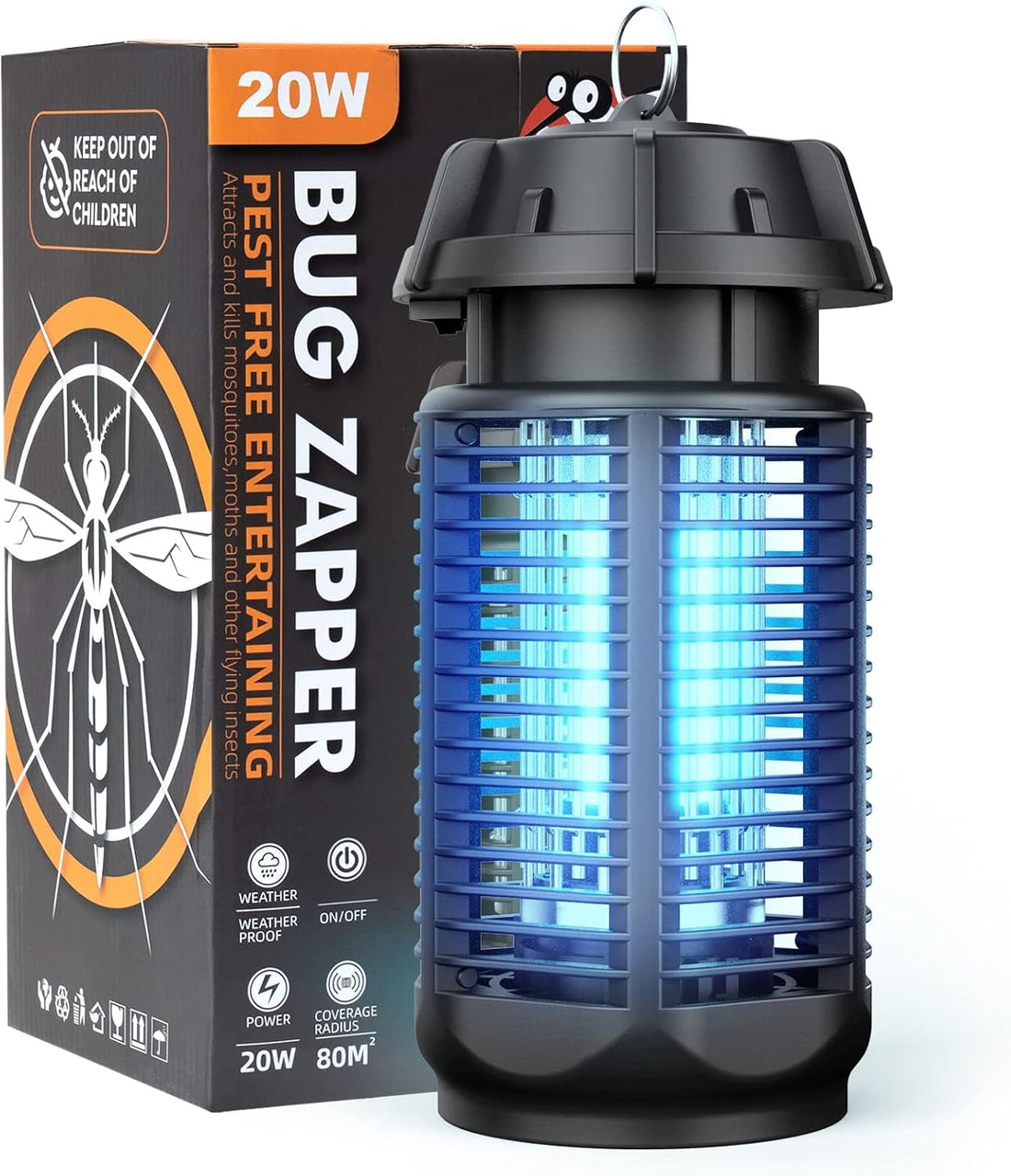 Elektrischer Insektenvernichter mit 20W UV-Licht und 4200V Netz, IPX4 wasserdicht – Zeytra 0