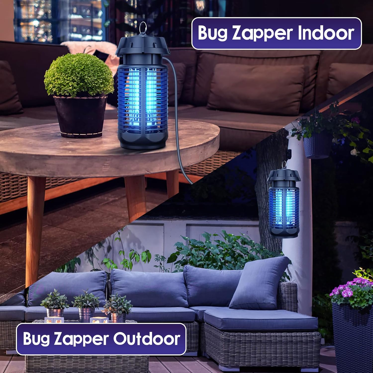 Elektrischer Insektenvernichter mit 20W UV-Licht und 4200V Netz, IPX4 wasserdicht – Zeytra 6