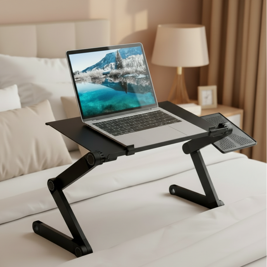 Laptop Tisch – Verstellbarer Klapptisch mit Mausablage & Belüftungsfläche