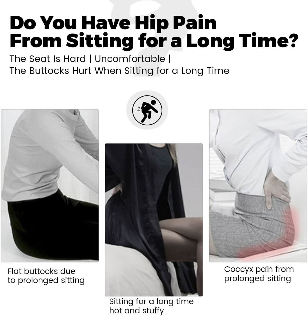 Coussin d'assise – Forme ergonomique avec mousse à mémoire respirante et dessous antidérapant