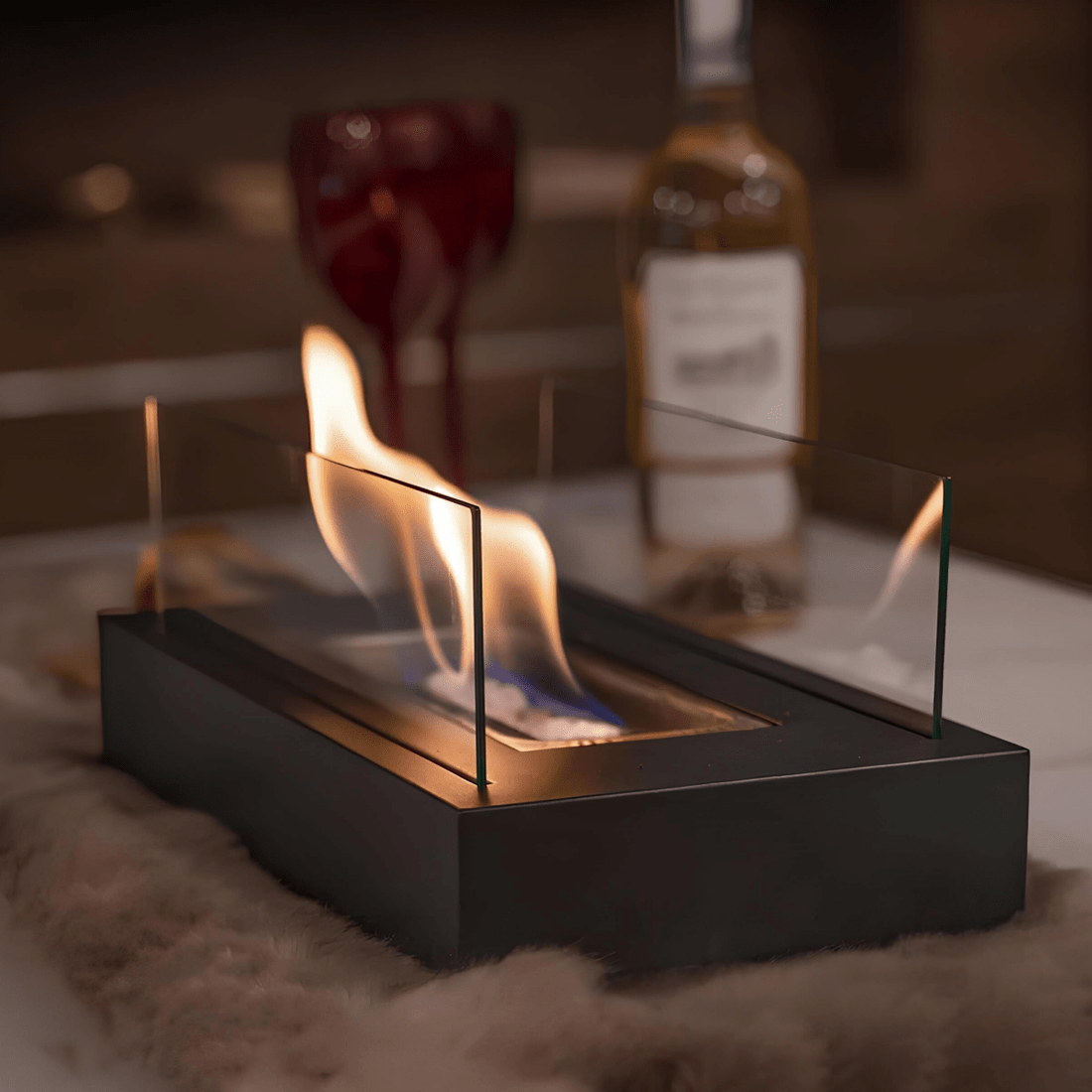 FLAMEGLOW – Portable Bioethanol Table Fireplace for Stylish Flame Ambiance 0