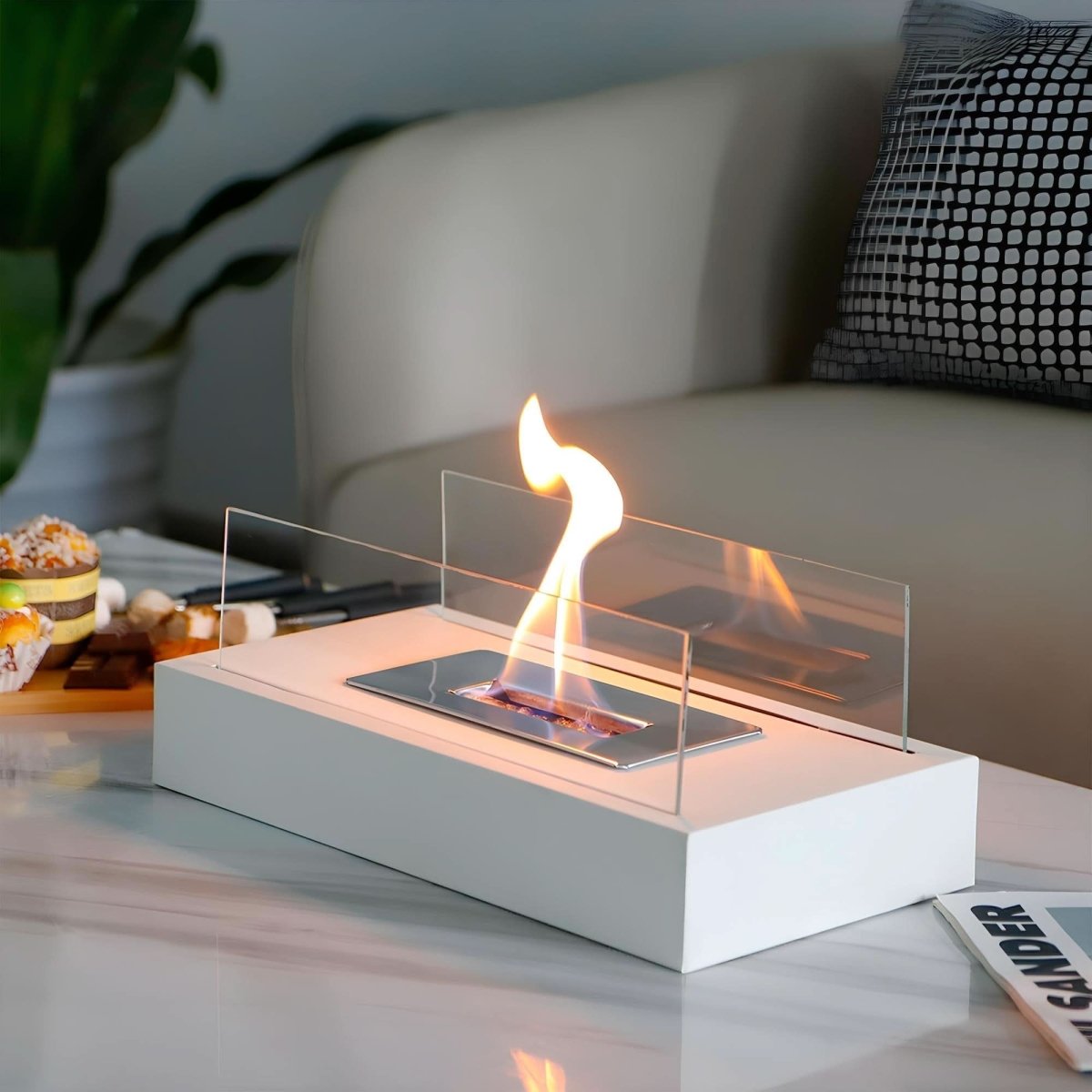 FLAMEGLOW – Portable Bioethanol Table Fireplace for Stylish Flame Ambiance 1