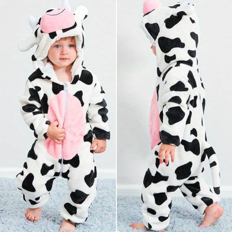 FLUFFIBEAR – Babyoverall met dierenprint – Zacht en comfortabel met ritssluiting 11