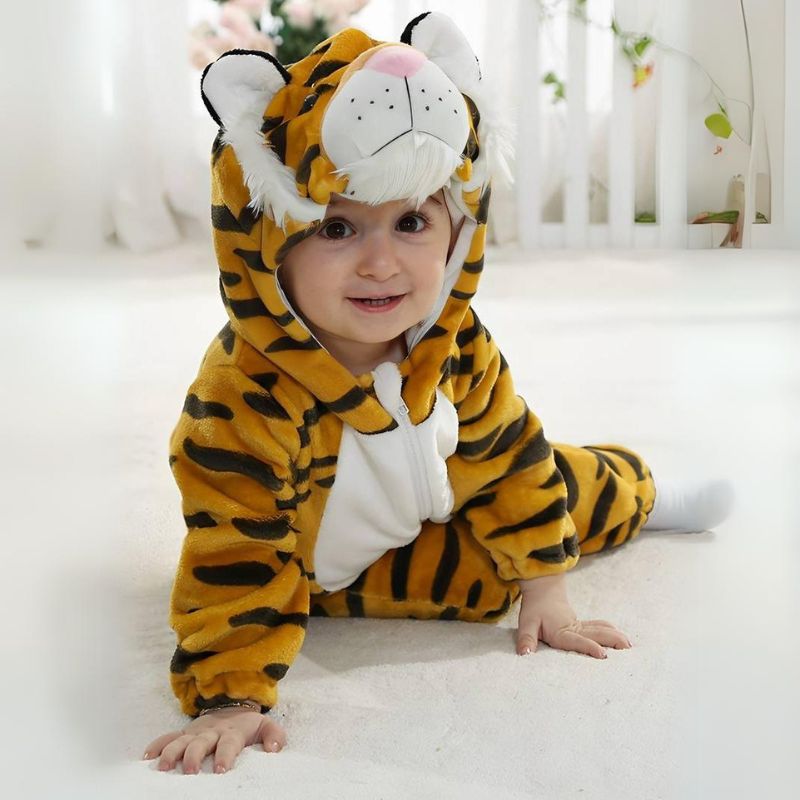 FLUFFIBEAR – Babyoverall met dierenprint – Zacht en comfortabel met ritssluiting 6