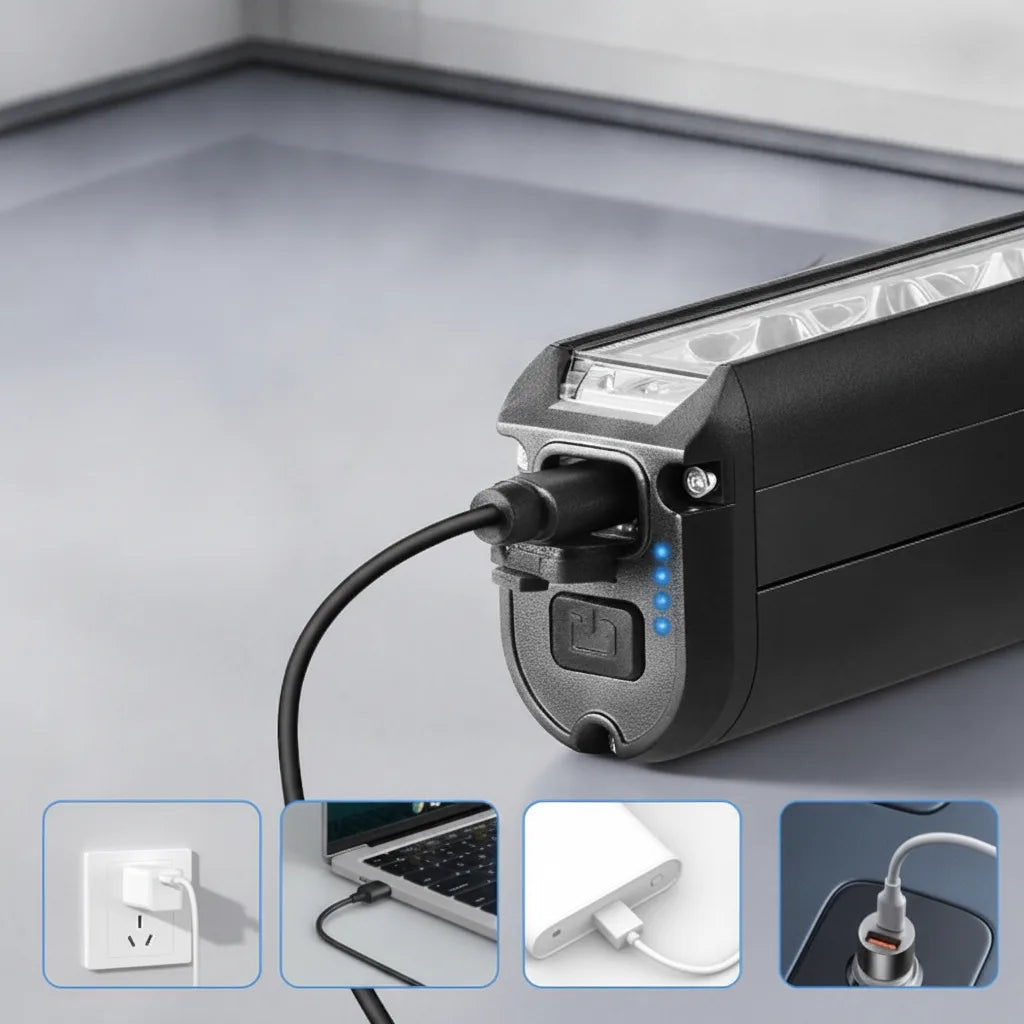 Fahrradlicht LED 1400 Lumen – USB aufladbar und wasserdicht 2