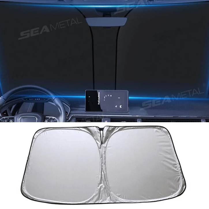 Faltbare Sonnenschutz-Abdeckung für das Auto, UV-blockierend, 140 x 80 cm, Silber 0