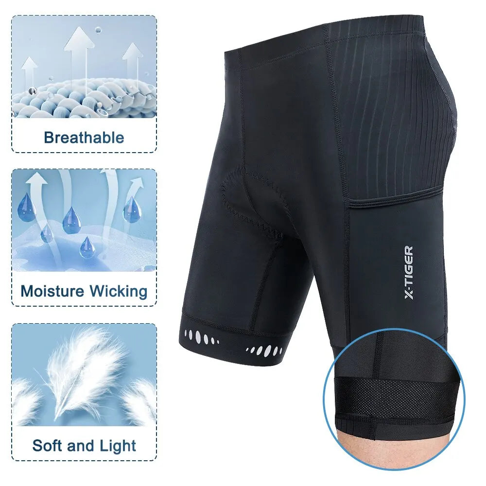 Fietsbroek Heren met 5D Gel Padding voor Mountainbike en Racefiets, Ademend en Reflecterend 1