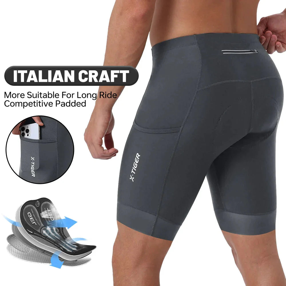 Fietsbroek Heren met 5D Gel Padding voor Mountainbike en Racefiets, Ademend en Reflecterend 11