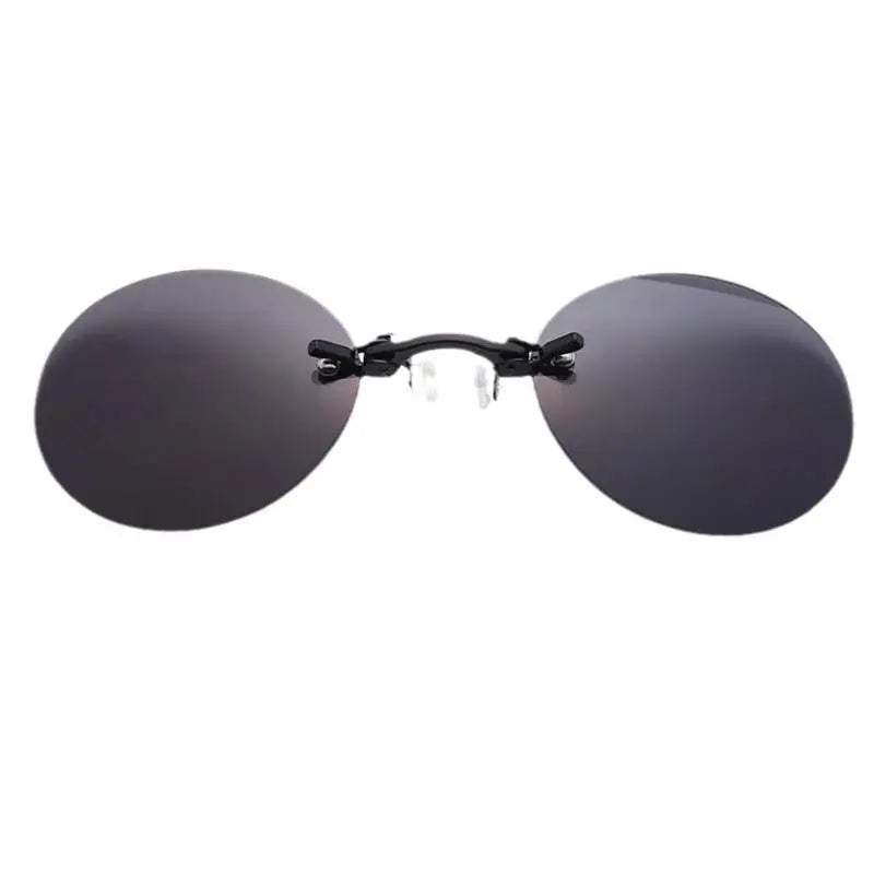 Næseclip solbrille – kantløs mini-brille i vintage-look