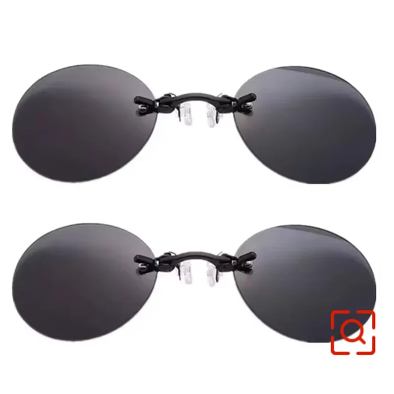 Næseclip solbrille – kantløs mini-brille i vintage-look