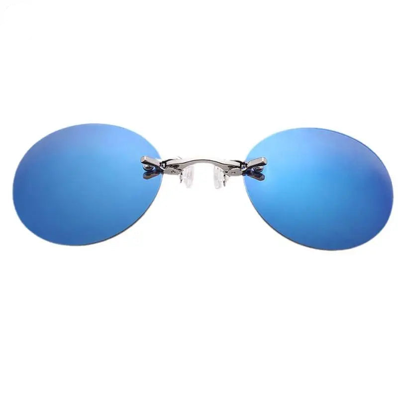 Næseclip solbrille – kantløs mini-brille i vintage-look