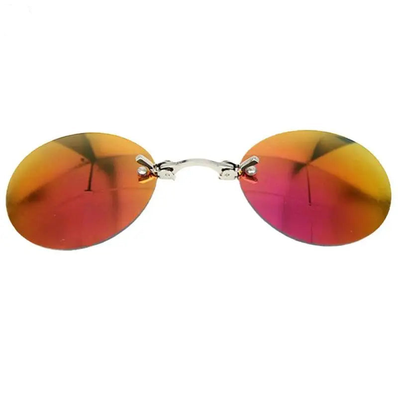 Næseclip solbrille – kantløs mini-brille i vintage-look
