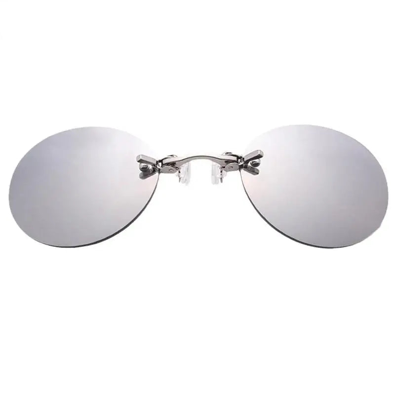Næseclip solbrille – kantløs mini-brille i vintage-look