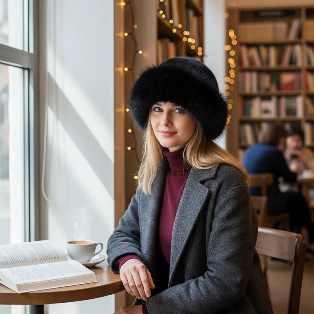 Furla – Elegante dameswintermuts van imitatiebont voor extra warmte 1