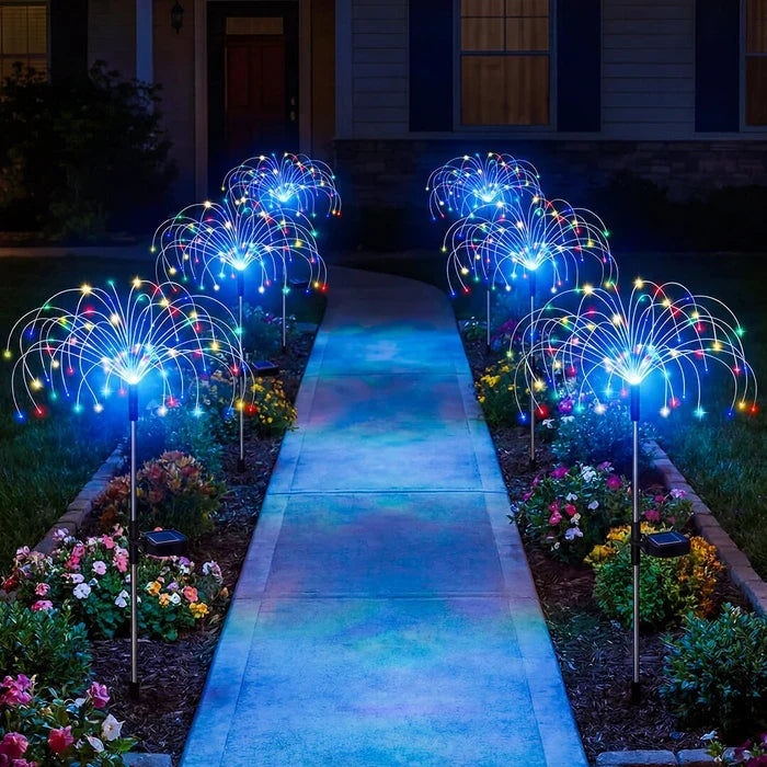 Kleurrijke solar-tuinprikker - draadloze lichtster die de hele nacht brandt
