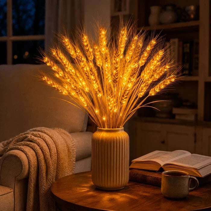 Weizenstrauss-Leuchte – warmes LED-Licht für Herbst und das ganze Jahr