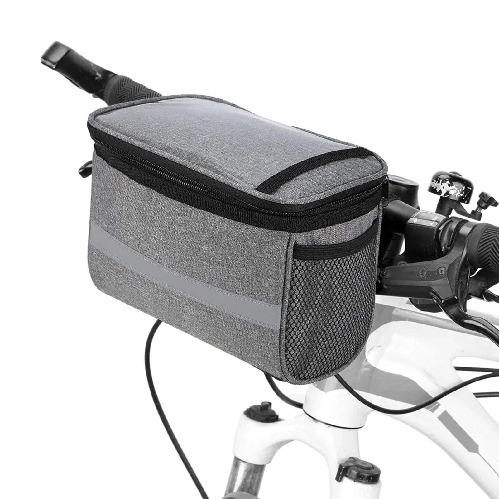 Geïsoleerde Fiets Stuurtas met Reflecterende Strip en PVC Zakje, 600D Polyester 0