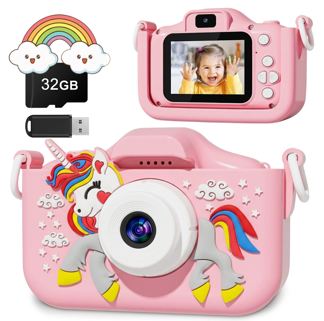 Kindercamera – foto's en video's met 32GB-kaart en ingebouwde accu