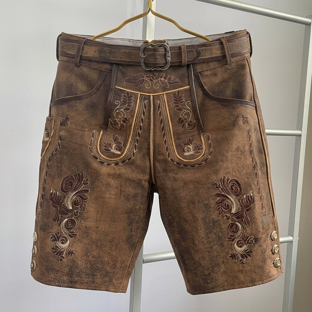 Bolendo Luca - Lederhosen traditionnel élégant pour hommes avec design authentique