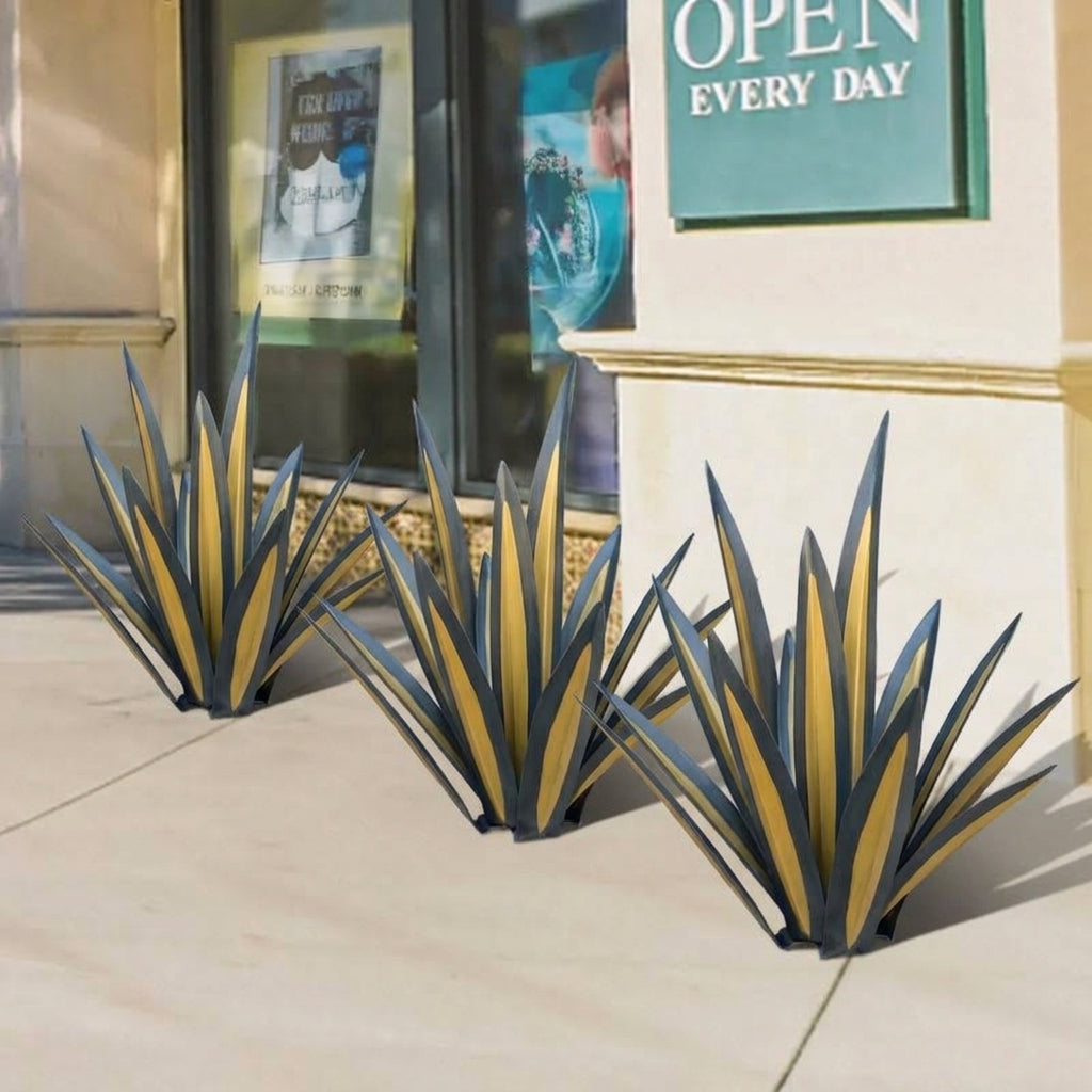 Gartenstecker Metall – Agave Gartendeko für Beet, Terrasse und Außenbereich