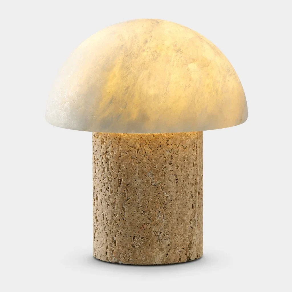 Glynnis Wabi-Sabi Travertine Mushroom Table Light 0