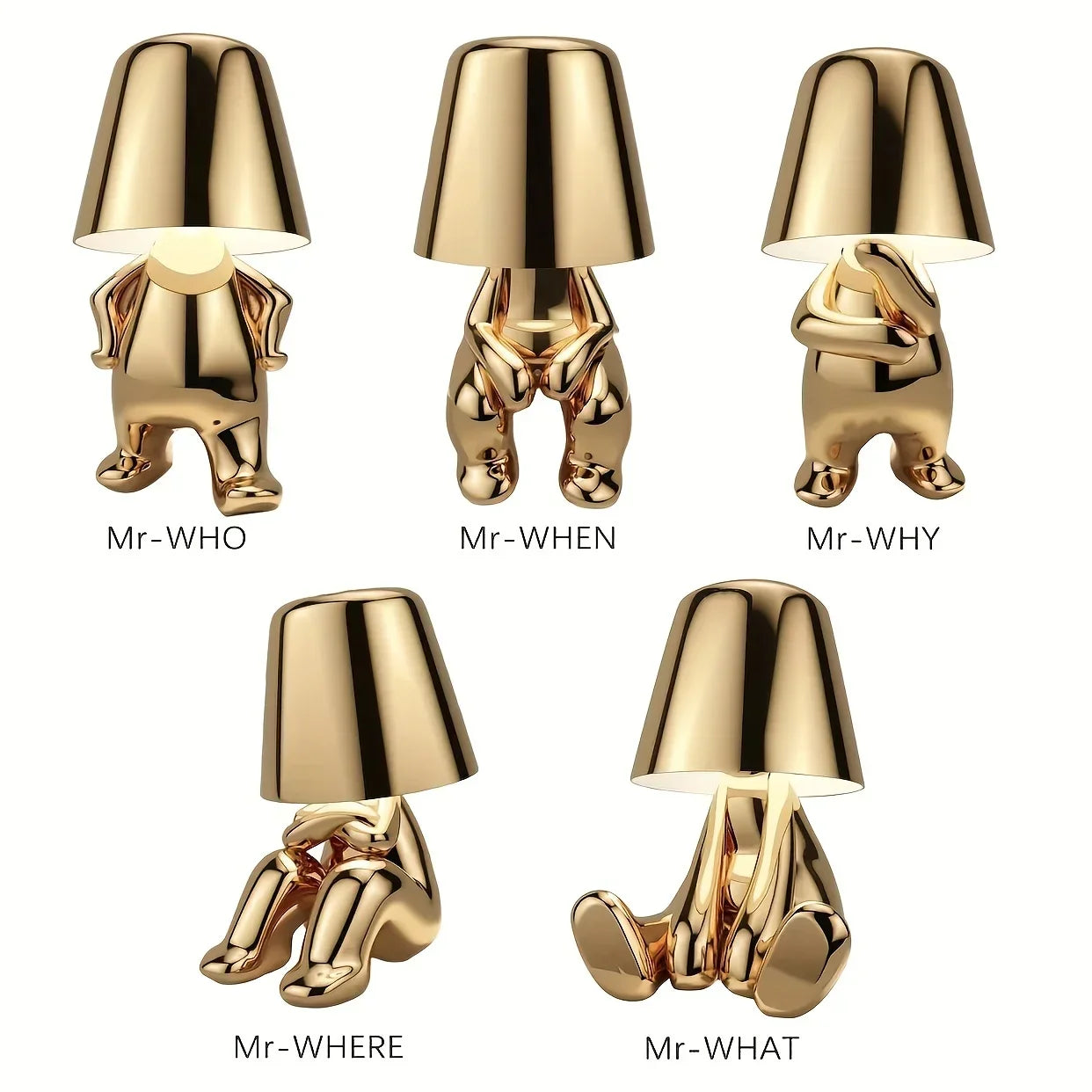 GoldenGrace - Zlatá socha stolná lampa