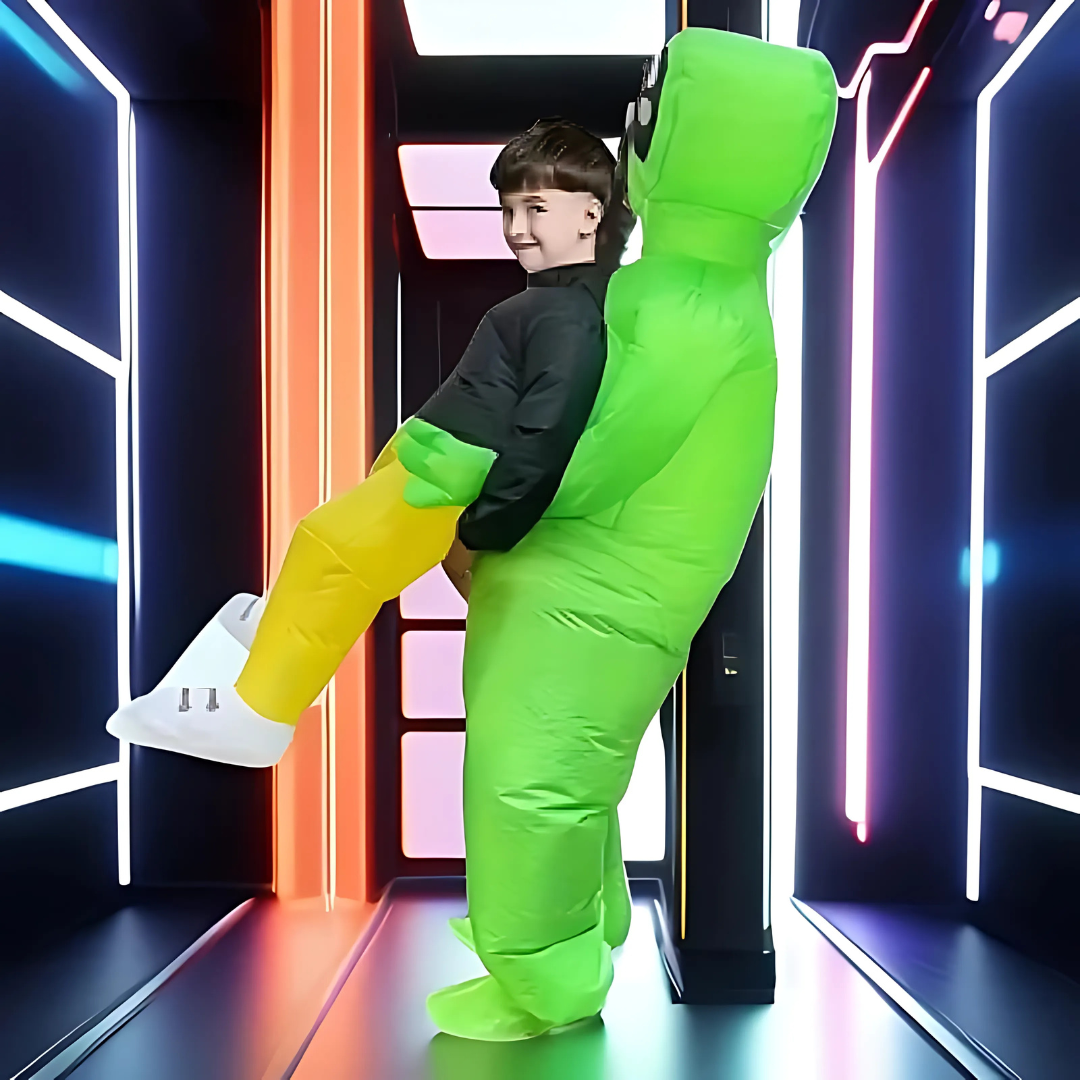 Grappige Opblaasbare Halloween Alien Kostuum voor Mannen | Ride On Stijl 0
