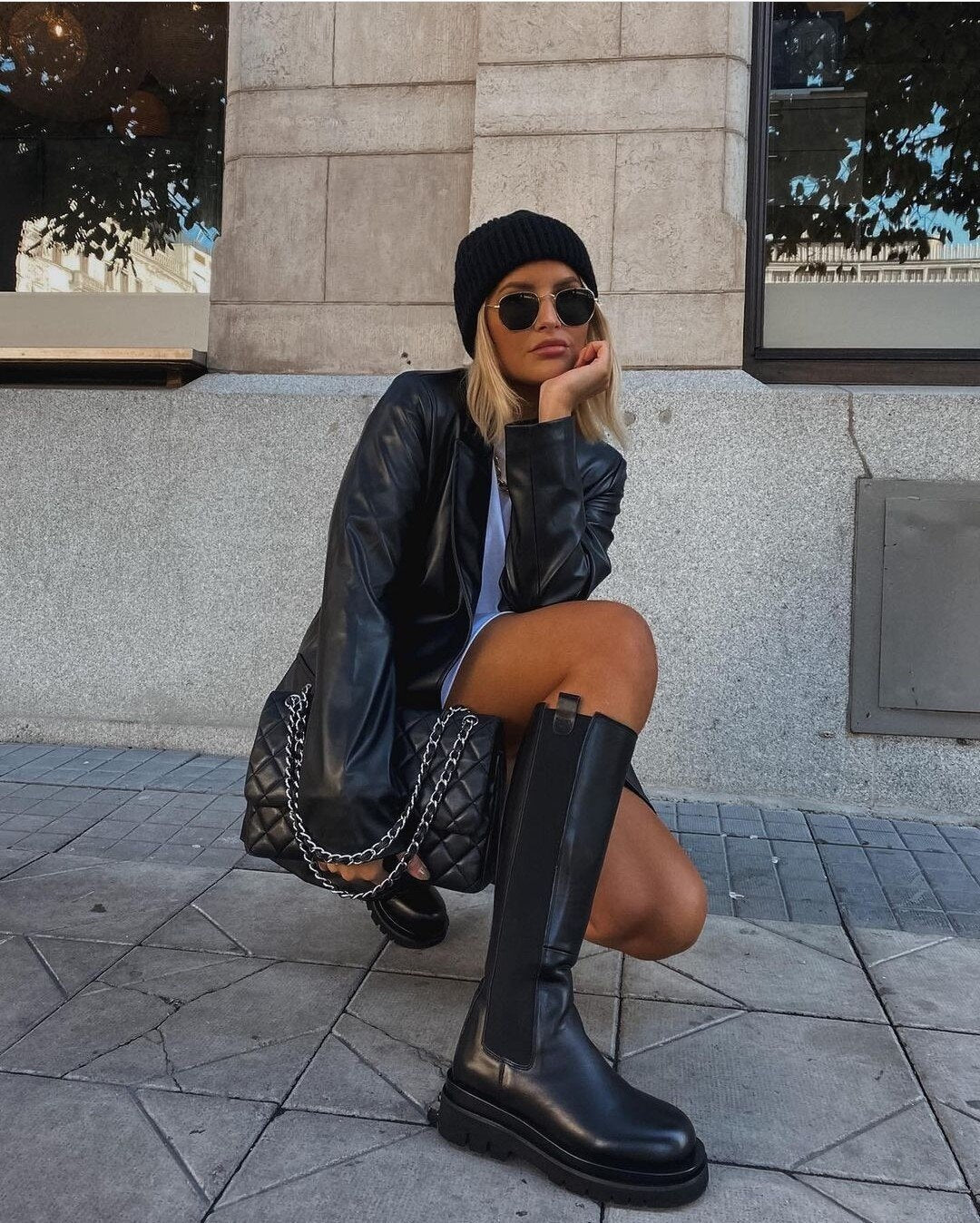 Winlena Blazer – Elegant læderblazer til damer med moderne snit