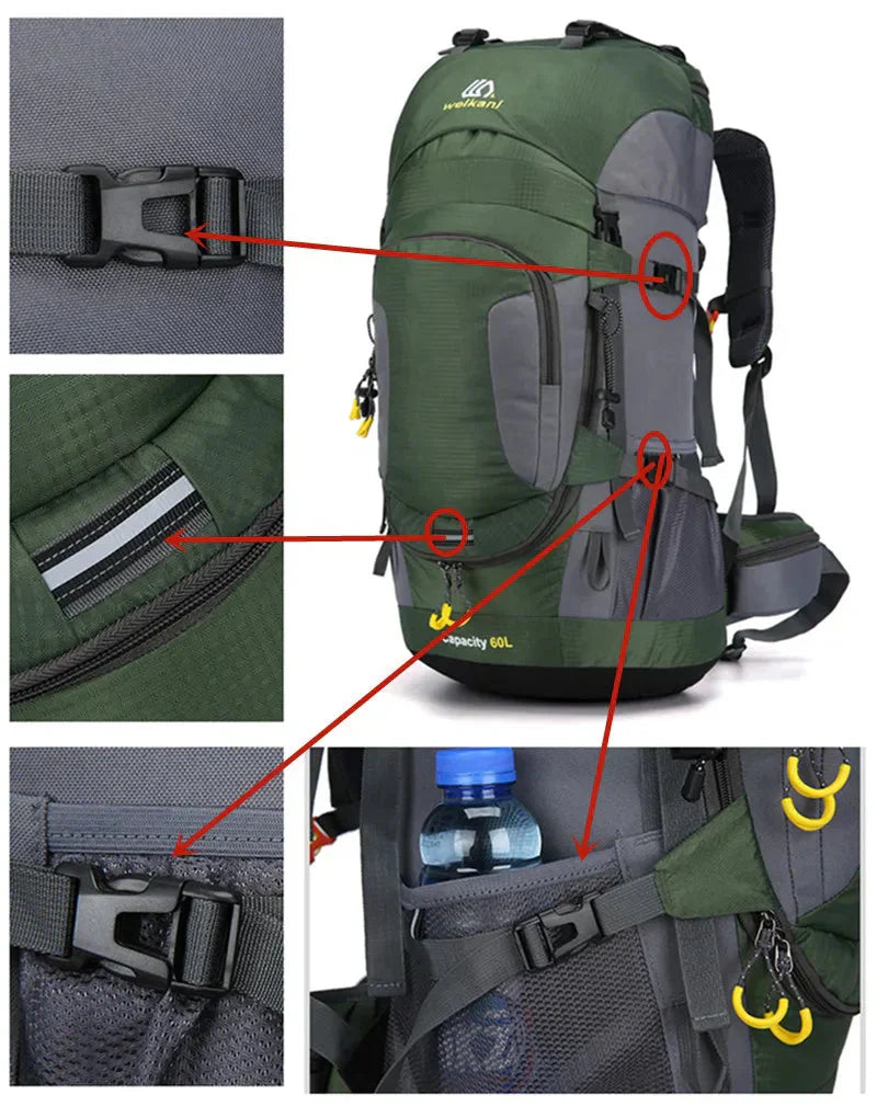 OutdoorHaven - 60L batoh - vodotěsný, robustní a prostorný