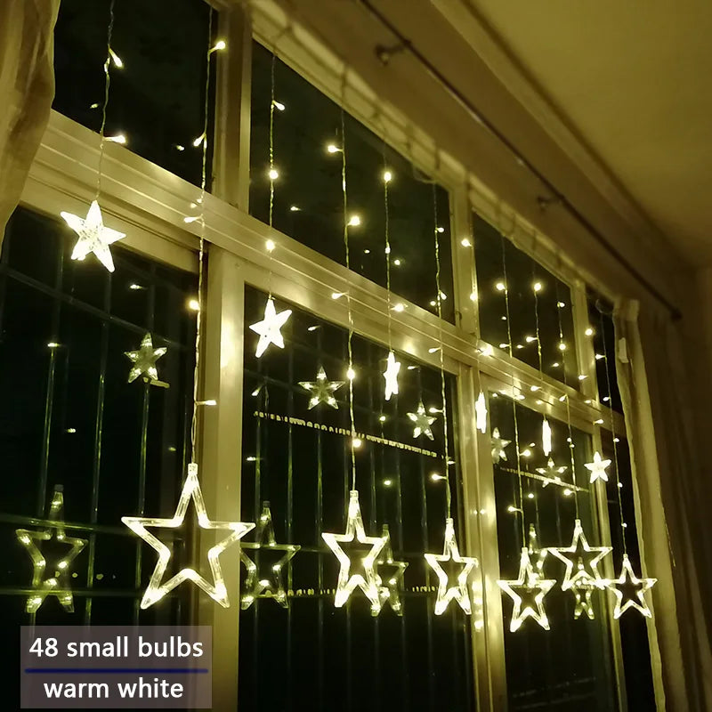 LumiStar – LED Sternen-Lichterkette Vorhangbeleuchtung Weihnachten