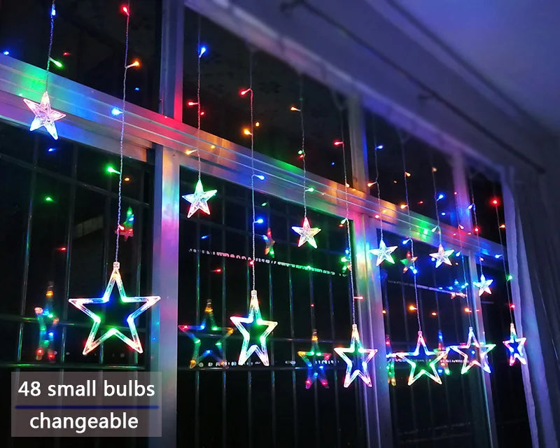 LumiStar – LED Sternen-Lichterkette Vorhangbeleuchtung Weihnachten
